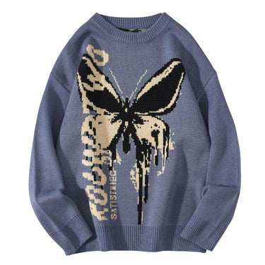 Melting Butterfly Print Women's Jumper: Retro fashion print knitwear from NSE Imports #1.
